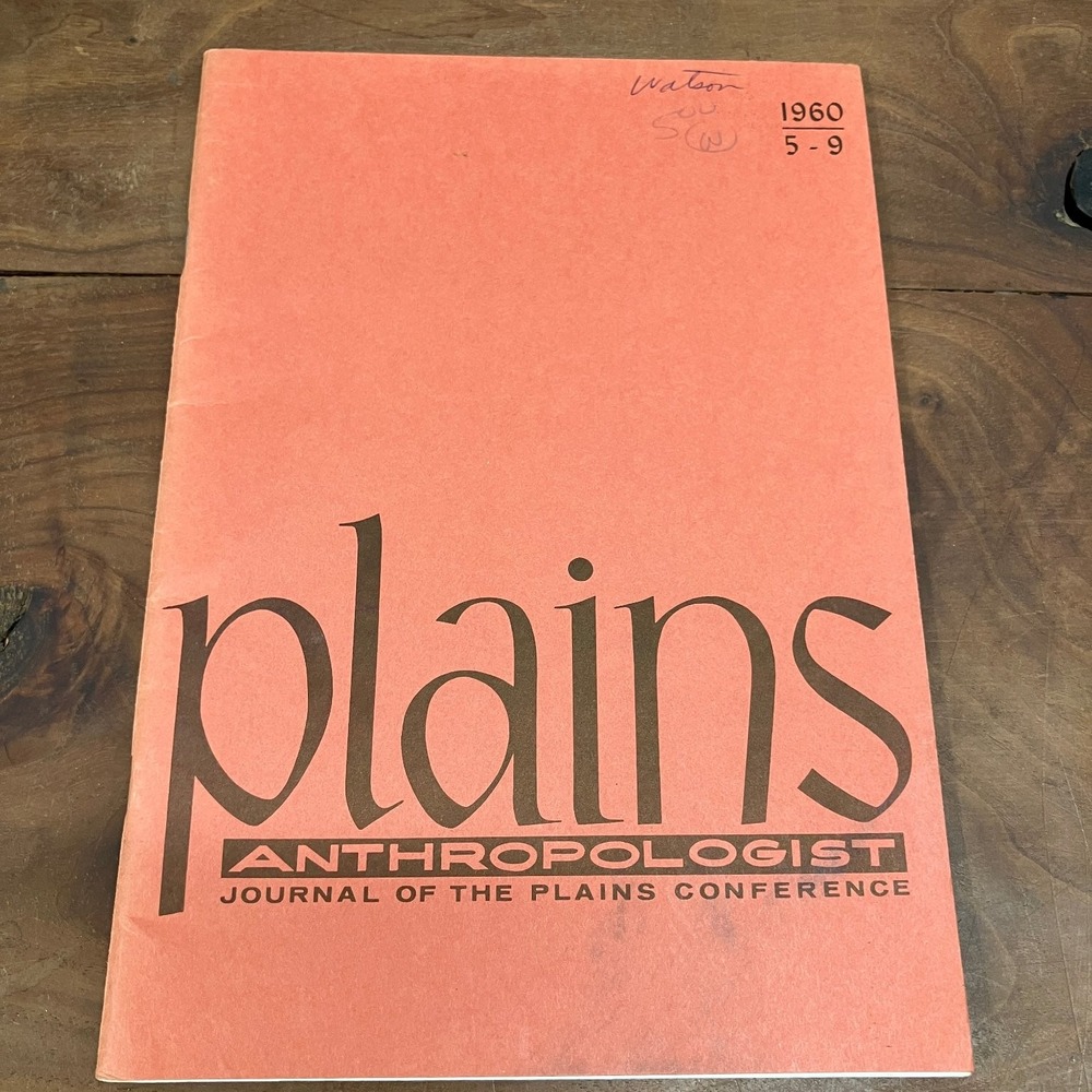 Plains Anthropologist Journal 1960 University Oklahoma Anthropology